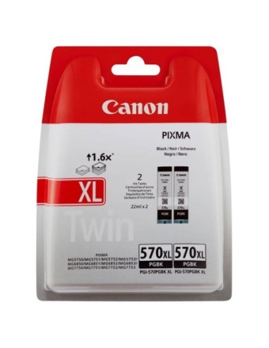 Canon originál ink PGI 570PGBK XL Twin Pack, black, blister s ochranou, 22ml, 0318C007, 2-pack Canon Pixma MG7750,7751,7752,7753
