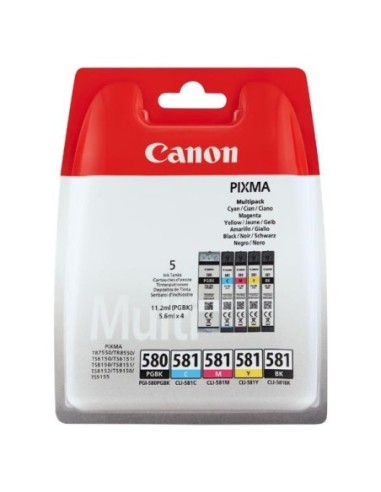 Canon originál ink PGI-580PGBK/CLI-581CMYBK Multi pack, CMYK+PGBK, 1*11.2 + 4*5.6ml, 2078C005, Canon 5-pack PIXMA TR7550, TR8550