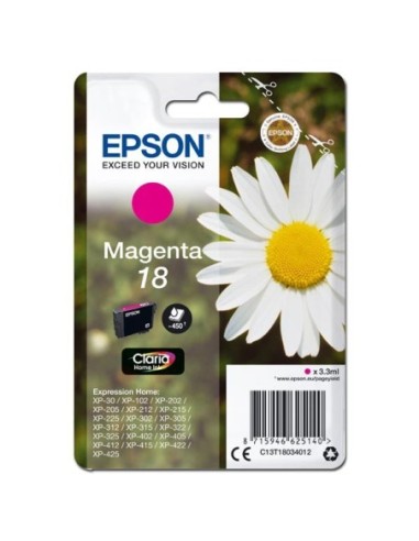 Epson originál ink C13T18034012, T180340, magenta, 3,3ml, Epson Expression Home XP-102, XP-402, XP-405, XP-302