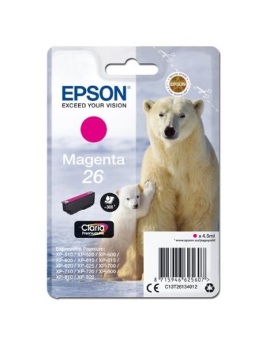 Epson originál ink C13T26134012, T261340, magenta, 4,5ml, Epson Expression Premium XP-800, XP-700, XP-600