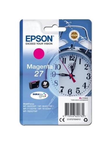 Epson originál ink C13T27034012, 27, magenta, 3,6ml, Epson WF-3620, 3640, 7110, 7610, 7620