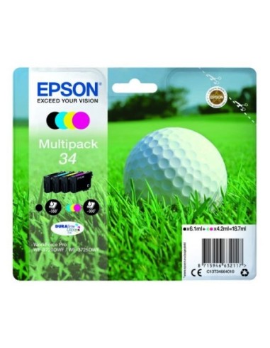 Epson originál ink C13T34664010, T346640, CMYK, 18.7ml, Epson WF-3720DWF, 3725DWF