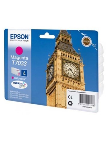 Epson originál ink C13T70334010, L, magenta, 800str., Epson WorkForce Pro WP4000, 4500 series