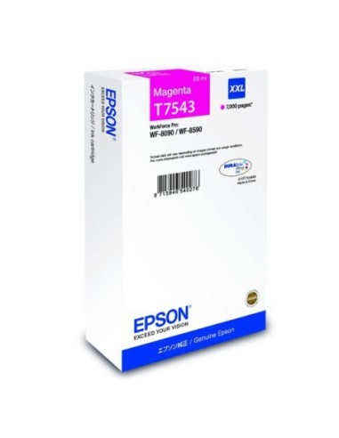 Epson originál ink C13T754340, T7543, XXL, magenta, 69ml, Epson WorkForce Pro WF-8090DW, WF-8590DWF