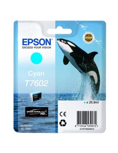 Epson originál ink C13T76024010, T7602, cyan, 25,9ml, 1ks, Epson SureColor SC-P600