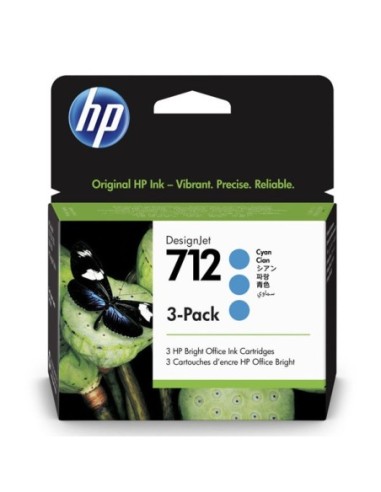 HP originál ink 3ED77A, HP 712, cyan, 29ml, HP 3-pack DesignJet Studio,T210,T230,T250,T630,T650