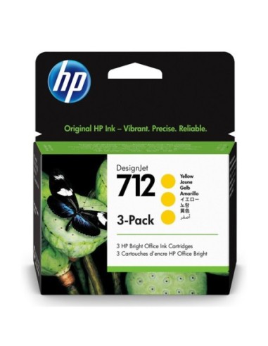 HP originál ink 3ED79A, HP 712, yellow, 29ml, HP 3-pack DesignJet Studio,T210,T230,T250,T630,T650