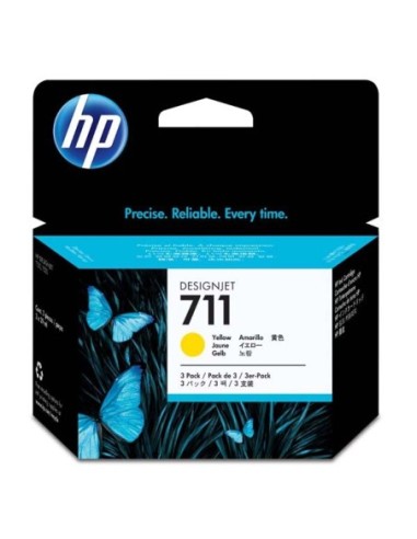 HP originál ink CZ136A, HP 711, yellow, 3x29ml, 3ks, HP DesignJet T120, T520