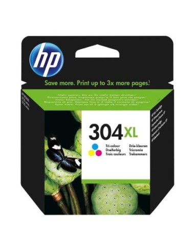 HP originál ink N9K07AE, HP 304XL, Tri-color, 300str., 7ml, HP DeskJet 2620,2630,2632,2633,3720,3730,3732,3735