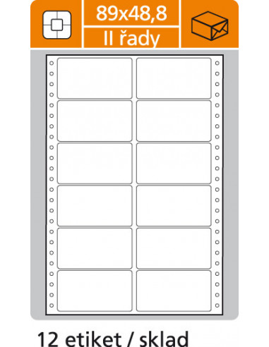 Etikety tabelačné  89x48,8 - 2R/100 hárkov