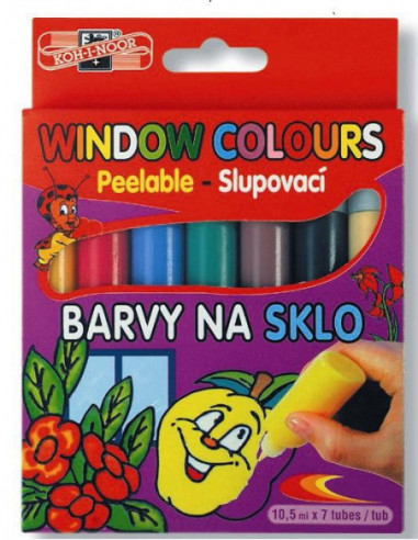 Farby na sklo/7ks KOH-I-NOOR 10,5ml 9738