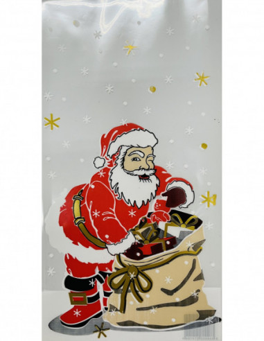 Mikulášske vrecko SANTA s batohom PP 20x37cm TU