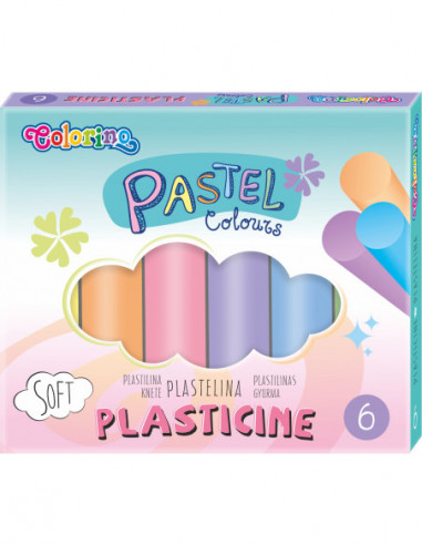 Plastická modelovacia hmota 6 farebná ľahká PASTEL COLORINO