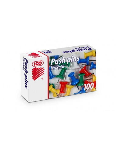 Pripínačky farebné PUSH PIN/100ks do korku