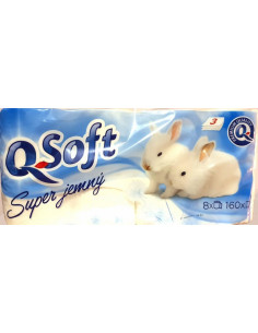 Toaletný papier Q- SOFT  80ks x 160 útržkov, 3-vrstvý