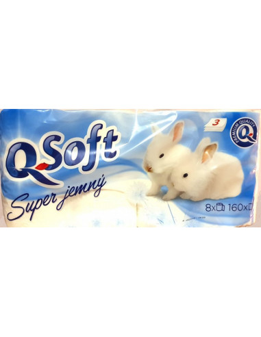 Toaletný papier Q- SOFT  80ks x 160 útržkov, 3-vrstvý