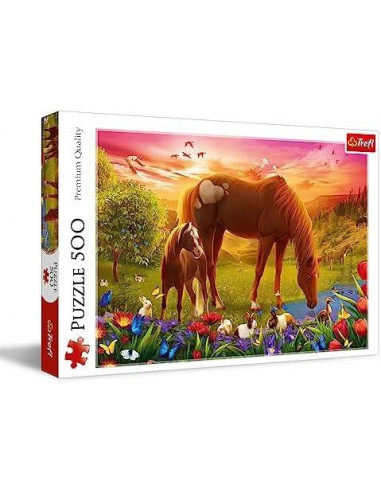 Trefl Puzzle 500 Kone na lúke