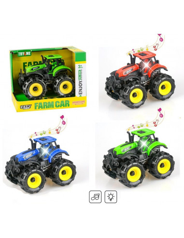 Traktor FarmCar s efektmi 14cm - modrá