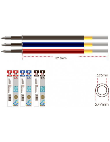 Tuha do guľôčkového pera modrá 0,7mm