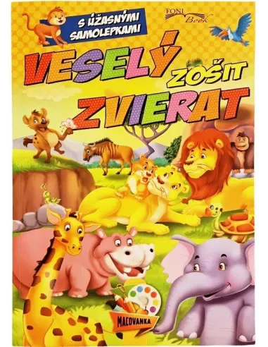 Veselý zošit zvierat s úžasnými samolepkami