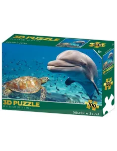 Puzzle 3D Delfín a korytnačka 100 dielikov