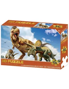 Puzzle 3D T-Rex a Triceratops 100 dielikov