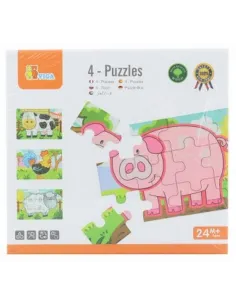 Viga Drevené puzzle farma 4obrázky 2